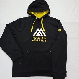 The North Face Mountain Athletics Hoodie Sweatshirt Black & Yellow Mens XL EUC